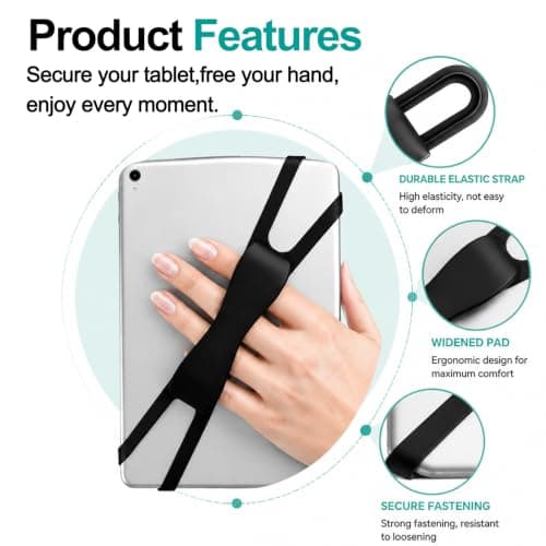 1 Pcs Comfortable Hand Strap Holder Compatible with Kindle,Secure Lightweight Finger Grip Holder for Reading in Bed,for 4.7-8 inch Device,Compatible with Kindle Paperwhite/Kobo/E-Books/Oasis/Tablets ﻿ — view 3
