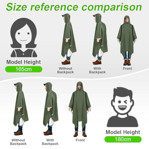 Vicloon Waterproof Poncho Adult Lightweight Reusable Adult Poncho,Multi-use — view 4