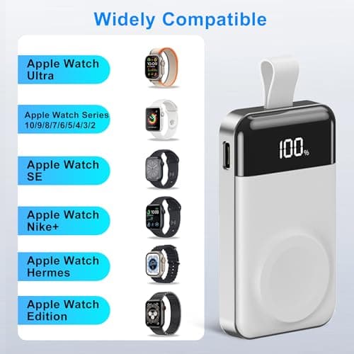 EFAITHLIFE Apple Watch Power Bank for Series 10/Ultra 2/9/8/SE/Ultra/7/6/5/4/3/2/1, iPhone Samsung and More, Portable Apple Watch Charger Wireless for Travel Essentials (Blue) — view 3