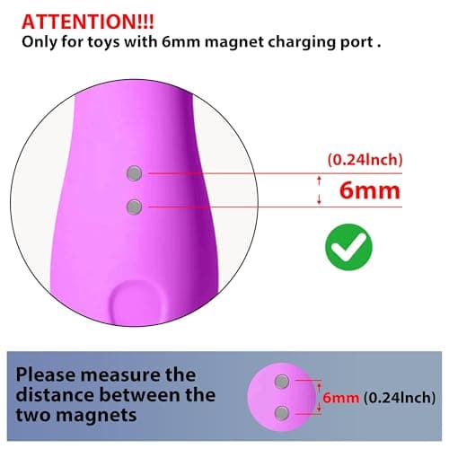 HORAN HOQI 6mm Dual Pin Magnetic USB Charger Cable, 2 Pin Magnetic Charger Replacement Cord with Strong Magnet for Wireless Massager Electric Toothbrush Beauty Instruments, 0.8m Universal Charging — view 6