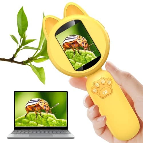 Microscope for Kids - Portable Magnifying Glass with 2-Inch IPS Screen