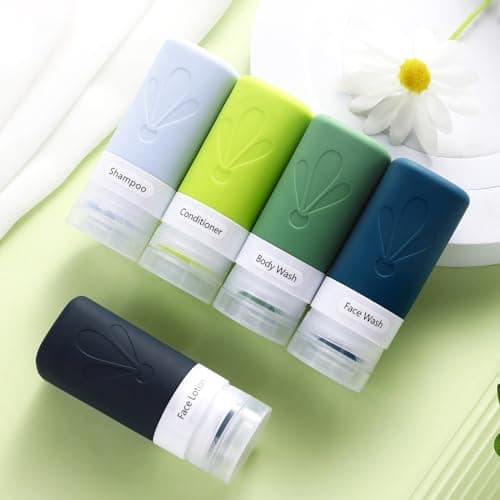 INSFIT Travel Bottles for Toiletries, CAA Approved 60ml Travel Size Containers, BPA Free Leak Proof Squeezable Silicone Tubes for Shampoo Conditioner Lotion Soap with Labels — view 5