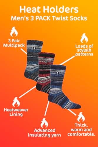 HEAT HOLDERS - 3 Pair Pack Multipack Mens Insulated Thermal Socks for Winter 6-11 — view 5