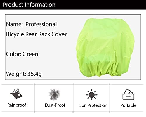 JSAHAH 20L Bicycle Rear Rack Rain Cover Bike Trunk Rain Cover Yellow — view 5