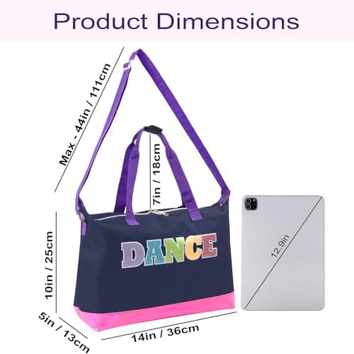 Garment Dance Shoulder Bags for Girls, Teen Dancers, Costumes, Boys | Holographic Glitter Dance Bag for Kids, Dance Rainbow, Every Day — view 5