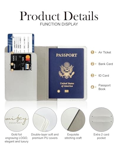 Mr and Mrs Passport Wallet, Wedding Gifts for Couples 2025, Passport Holder for Travel, Honeymoon Travel Essentials, Wife & Hubby, 4*6, Classic — view 3