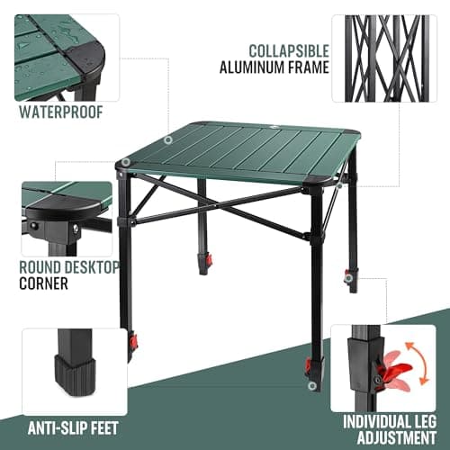 VILLEY Folding Camping Table, Lightweight Aluminium Portable Table (Medium) — view 4
