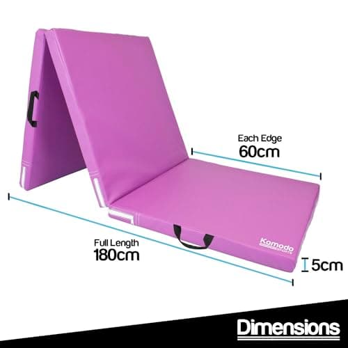 Komodo Tri Folding Yoga Mat 6ft Padded Pilates Floor (Purple) — view 4