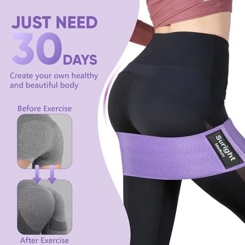 Suright Resistance Bands, Exercise Band with Set 3, Fabric Resistance Bands — view 5