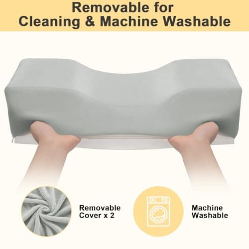 CGBE Lash Pillow for Eyelash Extensions: Ergonomic U-Shaped Neck Support Cushion, Soft Flannel Eyelash Cushion for Home and Beauty Salon, Lash Technician Bed Supplies - Grey — view 6