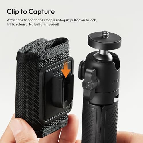 ULANZI MT88 Compact Travel Tripod - Portable Mini Tripod With 1/4 Inch Screw, Vlogging Mount - Compatible With DJI Pocket 3/Pocket 4, Insta 360 X5, DJI Osmo Action 5/4/3, Other Action Cameras — view 2