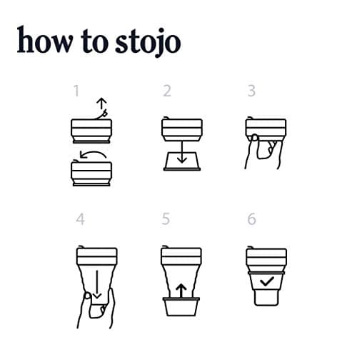 STOJO Collapsible Travel Cup with Straw - Cashmere, 8oz / 250 ml - Reusable to-Go Pocket Size Silicone Bottle for Hot and Cold Drinks - Perfect for Camping and Hiking - Microwave & Dishwasher Safe — view 3