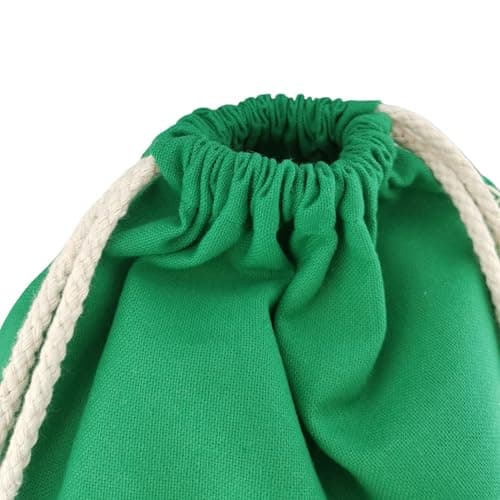 IDEA HOME Cotton Gym Drawstring Bag - Cotton Backpack 36x44 cm 250g/m² - Gym Bag for Painting, Reusable Sports & Travel Bag, Green — view 2