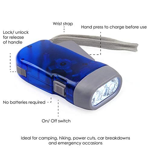 DIGIFLEX Hand Press Torch — 3 LED Dynamo Flashlight — No Batteries Required — view 3