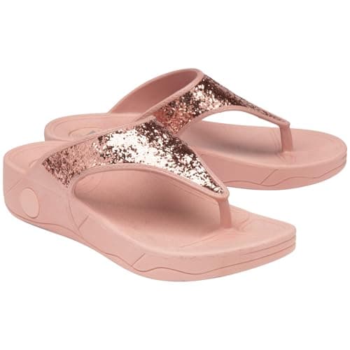 DUNLOP WOMEN FLIP FLOPS SANDALS LADIES TOE POST OPEN TOE BEACH SUMMER SHOES COMFY SLIPPER SLIDERS (UK 6/EU 39, Rose Gold) — view 4