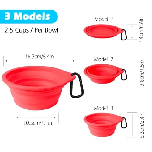 PetBonus 2-Pack Collapsible Dog Bowls, Portable Travel Dog Water Food Bowls — view 3