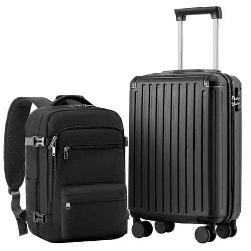 COOLIFE Cabin Suitcase 55x35x20 & Cabin Bag 40x30x20 Ryanair EasyJet PC+ABS