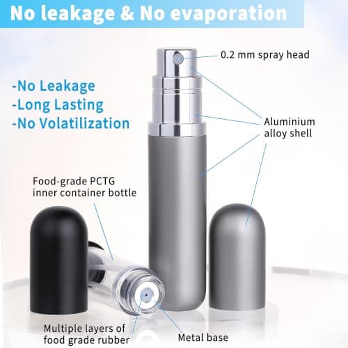 2-Pack 5ml Empty Perfume Spray Bottle Refillable, Travel Perfume Atomiser — view 3