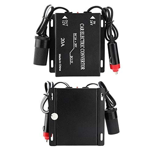 Nikou Step Down Power Supply, 20A Car Power Supply Converter Aluminum Alloy Step Down Transformer 24V To 12V Cigarette Lighter Type for Car Truck Audio — view 4