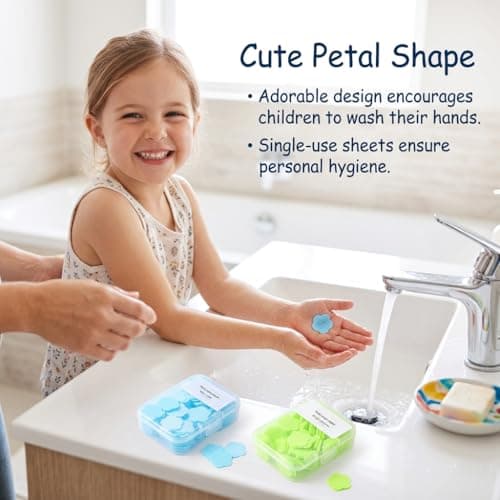 Portable Hand Washing Soap Sheets, 4 Pack Scented Mini Disposable Soap for Travel, Camping and Hiking, Kids Friendly Soluble Paper Soap for Outdoor Activitie(Mix) — view 5