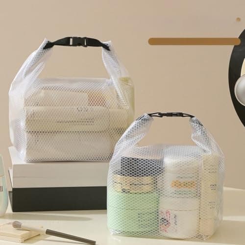 EVA Fabric Toiletry Bag Waterproof with Buckle Drawstring(Black) — view 2