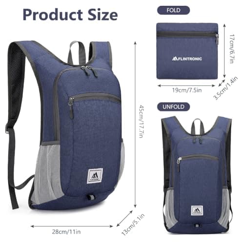 flintronic Foldable Backpack, Ultra Lightweight Rucksack, 16L Hiking Backpack, Unisex Packable Backpack For Men Women, Waterproof Travel Daypack For Outdoor Sport Biking Hiking Climbing — view 2