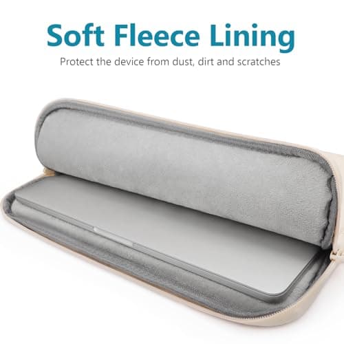 TECOOL Puffy 16 Inch Laptop Case,Protective Laptop Sleeve 16 Inch Bag,Beige — view 5