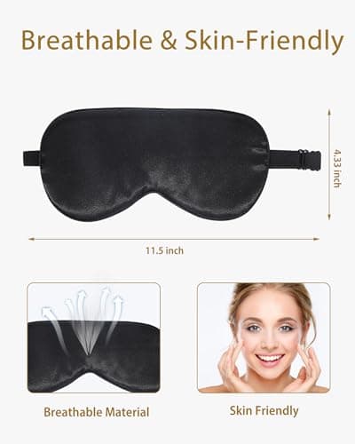 JroyJoy Super Soft Silk Sleep Mask, 100% Blackout for Sleeping (4 Packs) — view 5