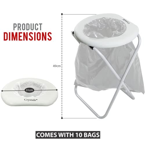 Crystals® Folding Toilet Seat, Outdoor Portable Toilet Chair for Camping Park Travel Fishing — view 4