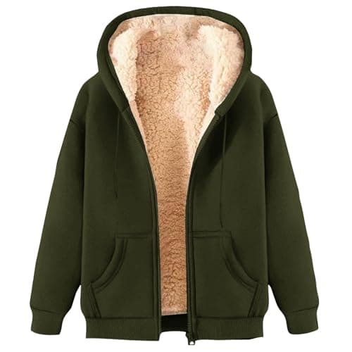 Fleece Bed Jacket Teddy Fleece Jacket Zip Up Hoodies for Women UK — view 4
