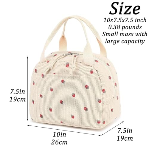 JiaYouLC Reusable Lunch Bags for Adults Women's Insulated Cooler Lunchbag Girls Ladies Waterproof Lunch Box Tote Bag for Work Travel Picnic School (PurpleFlower) — view 2