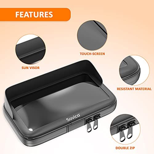 Sovica Mobile Phone Holder Waterproof Case with Visor Suitable for Smartphones up to 7.5 Inches Compatible with All Types of Handlebars — view 4