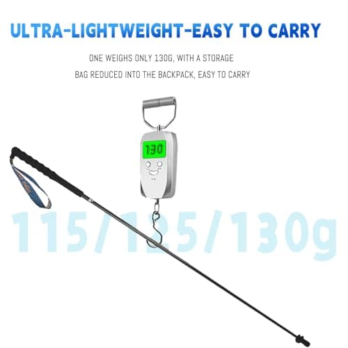 OKHEALING Ultralight Trekking Poles, Foldable, Set of 2, Ultralight Carbon Fiber, Trail Poles with Moisture Wicking Handle, with Storage Bag (120cm) — view 6