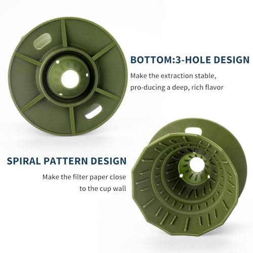 MERMOO YILAN Collapsible Coffee Dripper, Silicone Pour Over Coffee Filter Holder - Portable Reusable Foldable Coffee Maker Cone for 1~2 Cups, Travel, Camping, Gift (Green) — view 2