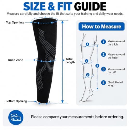 Cctetn Leg Compression Sleeves 1 Pair Knee Support Men Women for Running — view 3