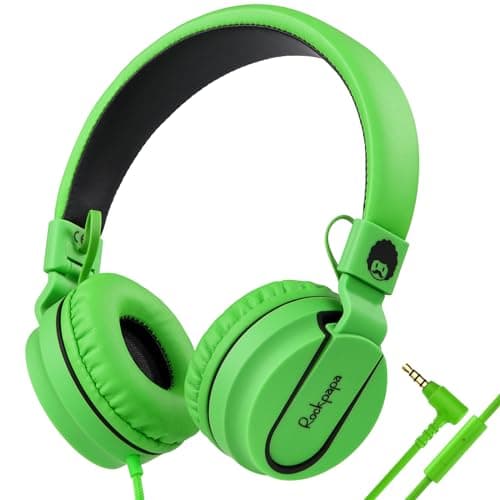 Rockpapa 952 On-Ear Kids Headphones Wired for School with Microphone