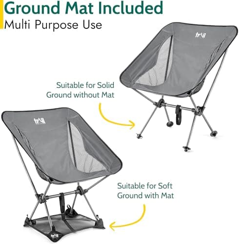 Trail Hawk Ultralight Camping Chair, Grey — view 4