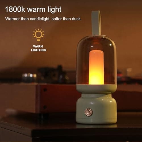 LED Camping Light – Rechargeable Cordless Lantern, Lamp | Warm Light Table Lamp for Bedroom Tent Living Room Patio, USB Portable Light Source for Hiking Trips Power Cuts Cruise Use, Compact — view 2