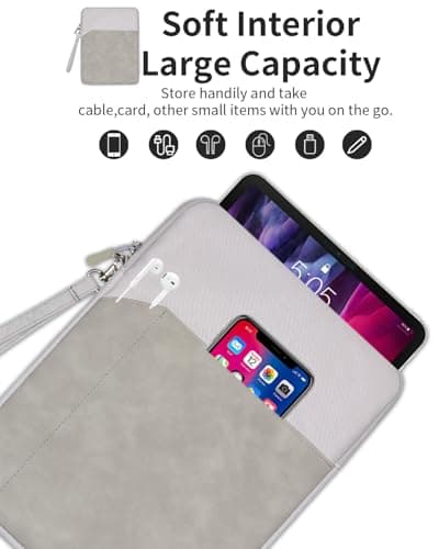 toergy Tablet Sleeve for Lenovo Yoga Tab Plus 12.7 inch, Fully Protective Case, Lightweight Portable Water-Resistant Carrying Bag, Grey — view 6