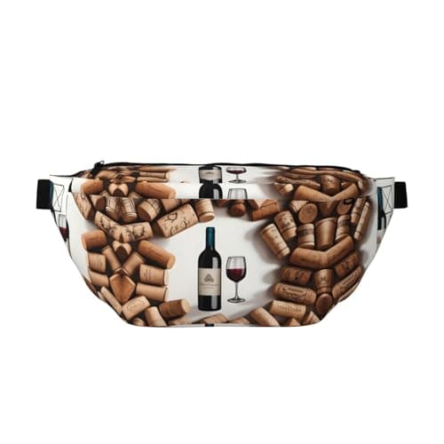Wine Cork Stylish Crossbody Waist Pack - Versatile And Compact Travel Pouch For Hands-Free Storage, Black, One Size