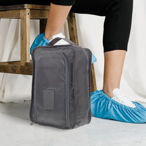 3 Pack Foldable Polyester Shoe Bags with Zippered Closure for Travel — view 5