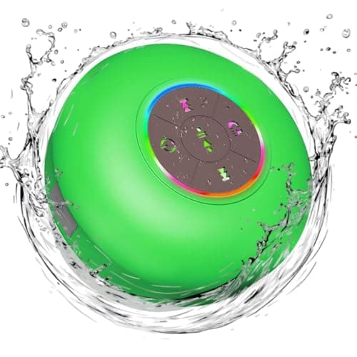Bluetooth Shower Speaker with LED, Portable Wireless Mini Speaker (Green)