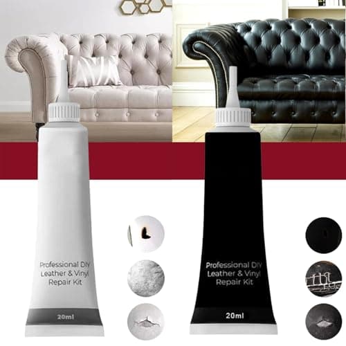 Bavokon 2 White Black Leather Repair Cream,Leather Repair Gel Kit,Car Leather Restorer Kit,Leather Repair Kit For Sofas,Leather Scratch Repair For Leather Car Seats,Sofas,Jackets,Bags,Belts,Suitcases — view 2