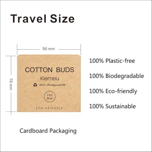 600 Bamboo Cotton Buds Biodegradable, Travel Size — view 2