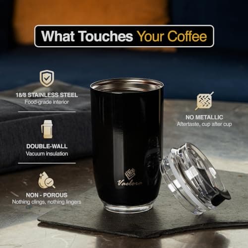 VAELORA Coffee Cup, Vacuum Insulated Stainless Steel Thermal Flask 350ml — view 5