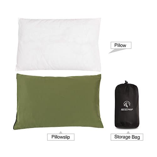 REDCAMP Small Camping Pillow for Adults,Peach Skin Travel Pillow,Green — view 6