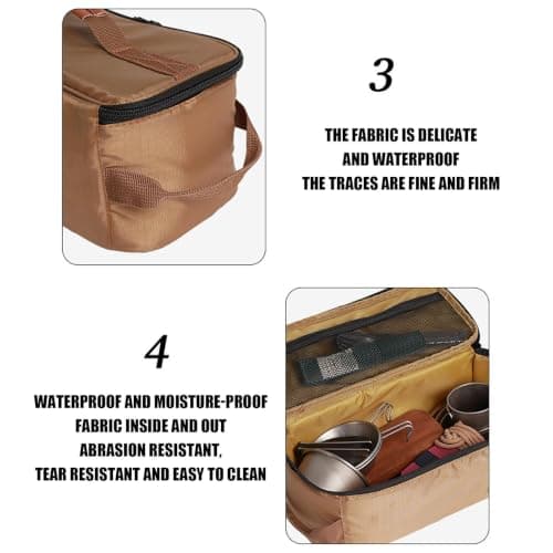 Camping Cookware Storage Bag 7.48inch Camping Utensils Storage Bag with Comfortable Handle For Picnic Barbecue Tableware Plates Pots Pans Pack Travel Carrier Crate — view 4