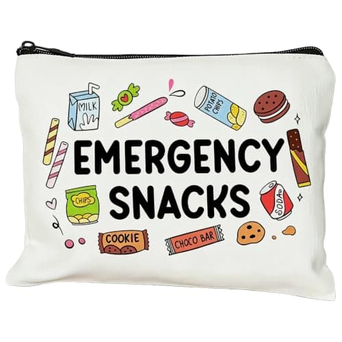 Kemay Emergency Snacks Bag, Canvas Zipper Pouch for Women and Kids
