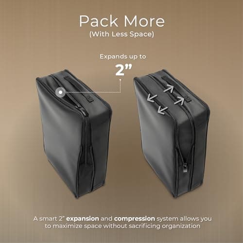Briggs & Riley Compression Packing Cube Set for Women & Men - Bag Organiser for Hold Suitcase & Cabin Luggage, Pack Accessories for Vacation - 3-Piece, Black — view 6