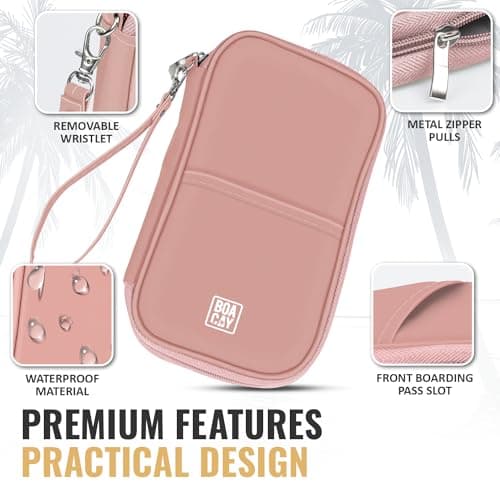BOACAY Family Passport Holder, RFID Travel Wallet for Women & Men, Document Organiser, Holiday Essentials & Waterproof Cover for Tickets, Money, Cards — view 4